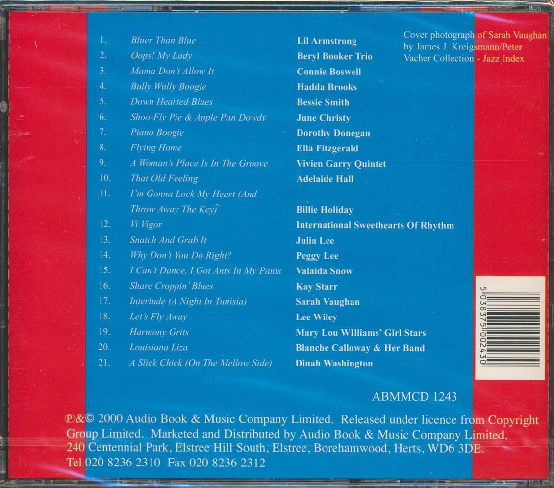 Billie Holiday, Ella Fitzgerald, Dinah Washington, Peggy Lee, Sarah Vaughan, Etc. - A Woman's Place Is In The Groove (21 tracks) [New CD]