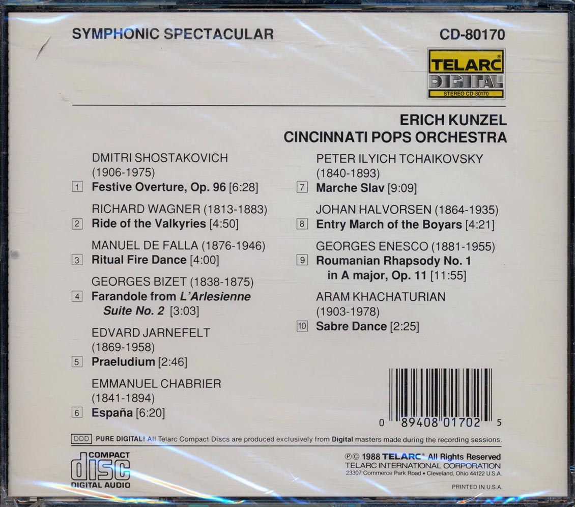 Eric Kunzel - Symphonic Spectacular: Cincinnati Pops Orchestra [New CD]