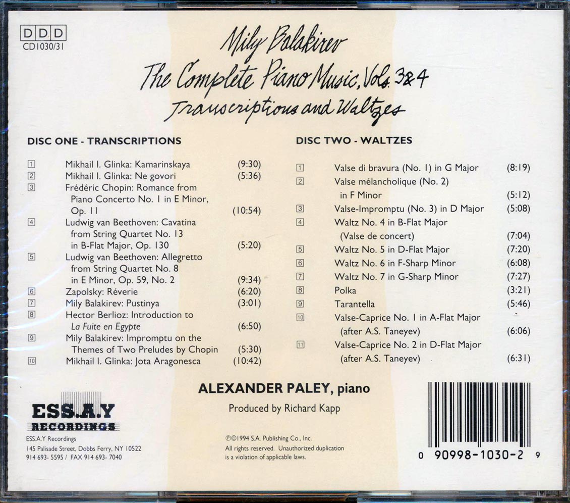 Mily Balakirev - The Complete Piano Music Volumes 3 & 4 (21 tracks) (2xCD) (incl. large booklet) [New CD]