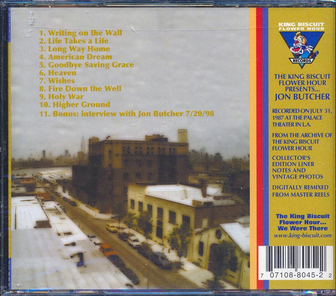Jon Butcher - King Biscuit Flower Hour Presents In Concert [New CD]