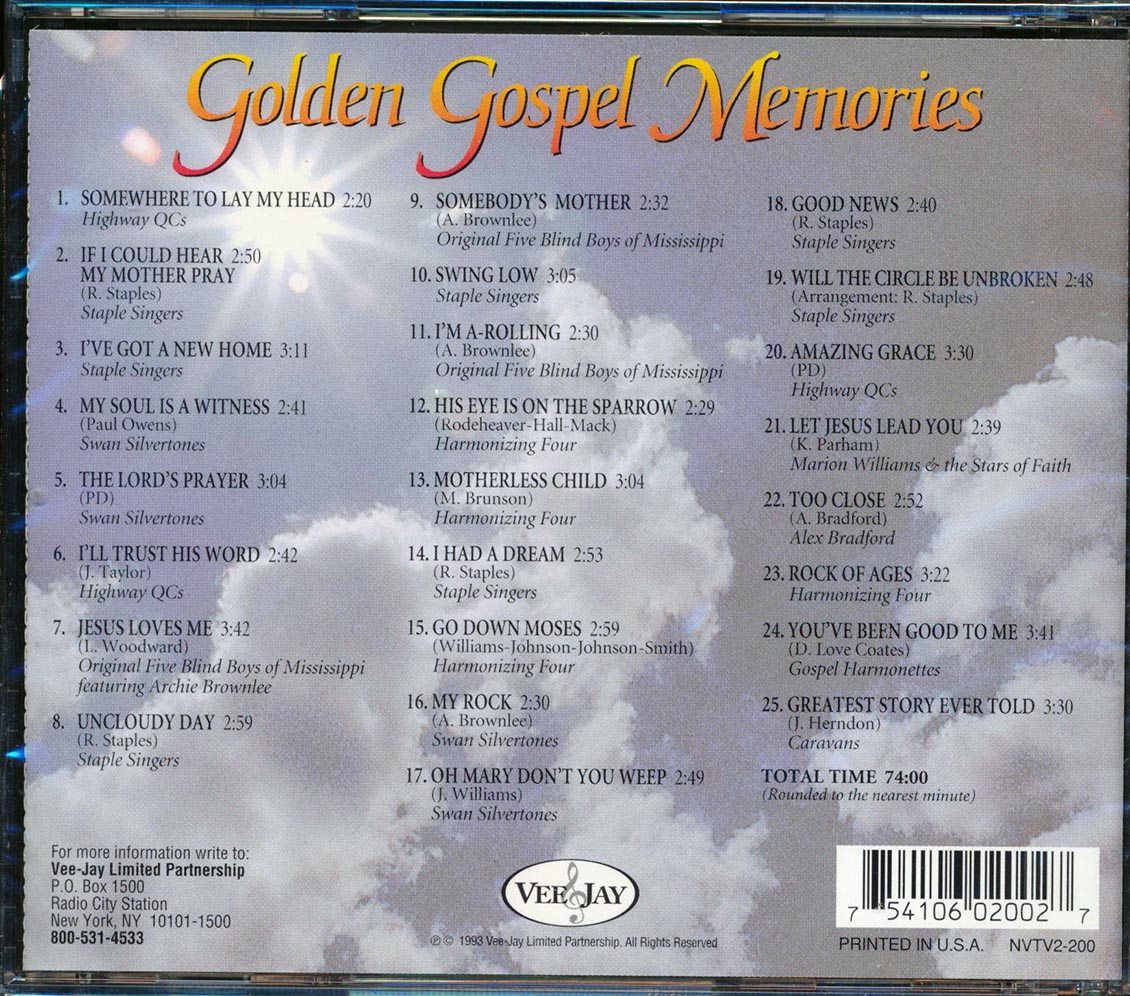 The Staple Singers, Swan Silvertones, Highway QCs, Etc. - Golden Gospel Memories [New CD]