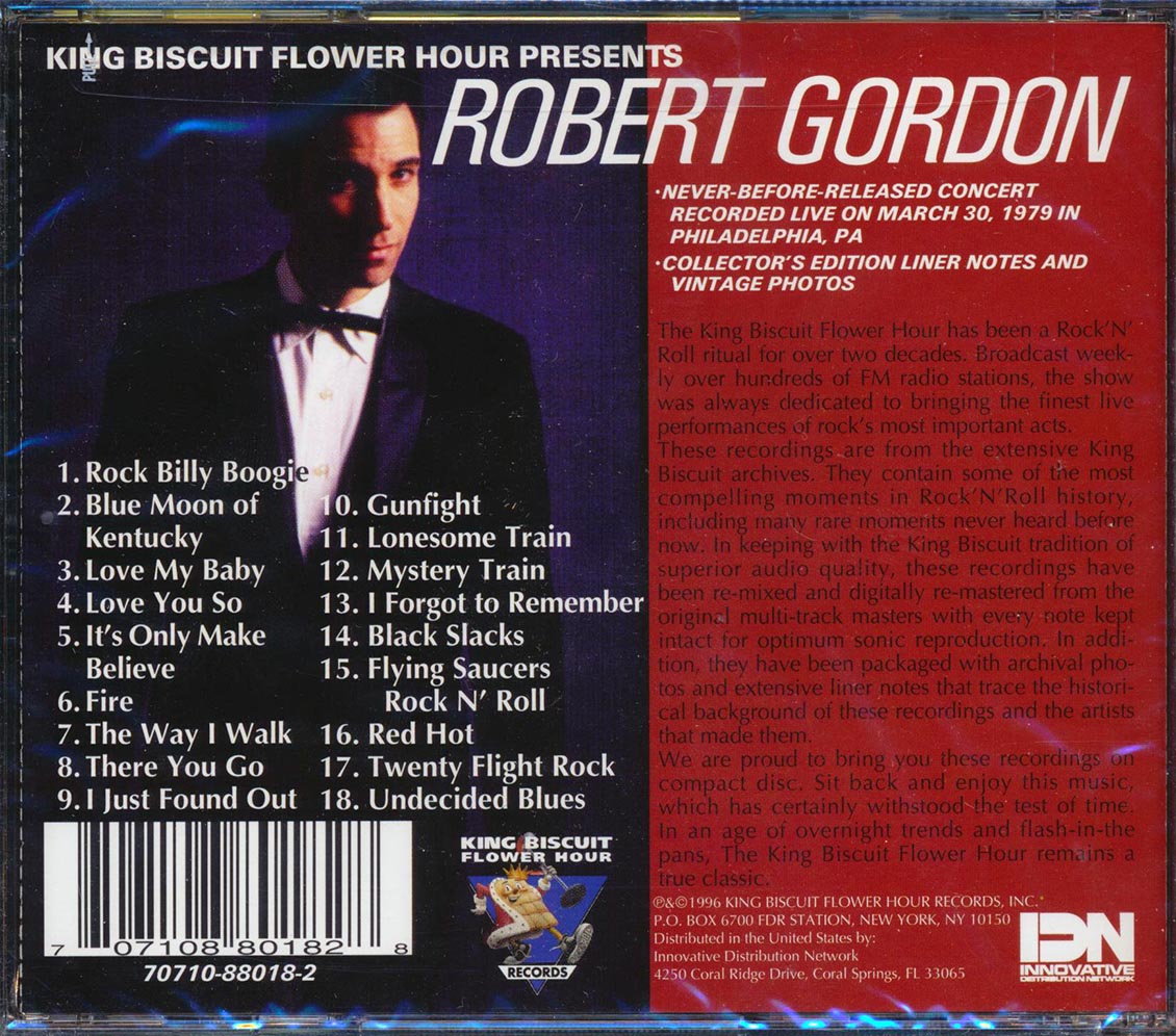 Robert Gordon - King Biscuit Flower Hour Presents In Concert [New CD]