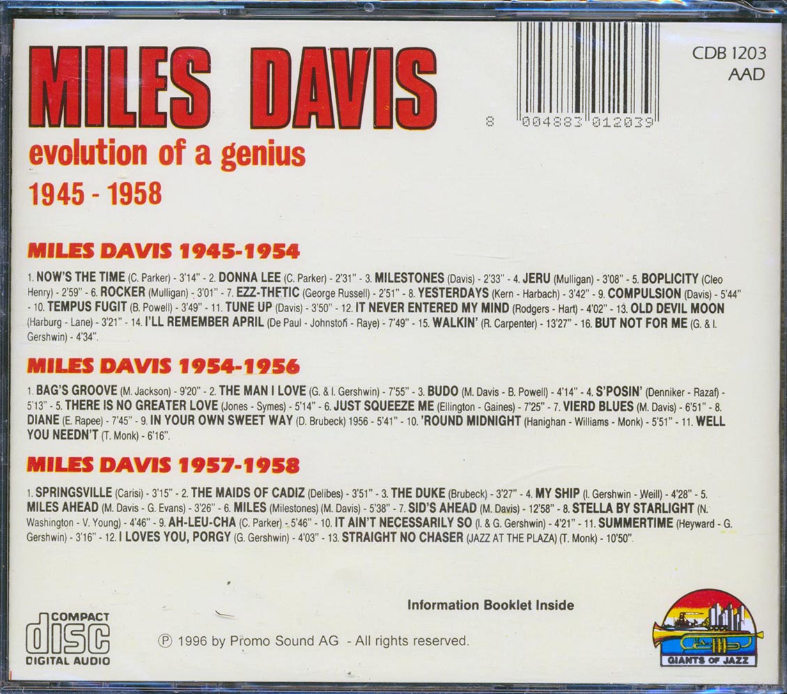 Miles Davis - Evolution Of A Genius 1945-1958 (40 tracks) (3xCD) [New CD]
