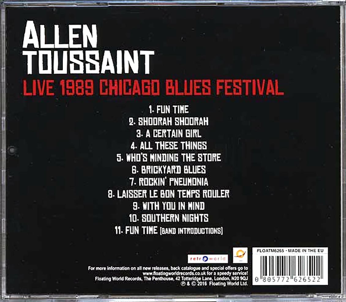 Allen Toussaint - Live 1989 Chicago Blues Festival [New CD]