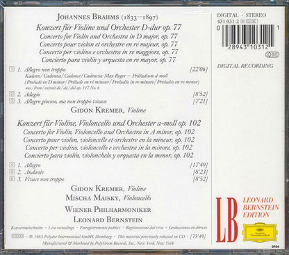 Leonard Bernstein - Brahms: Violin & Double Concerti [New CD]