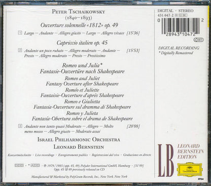 Pyotr Ilyich Tchaikovsky, Leonard Bernstein, Israel Philharmonic Orchestra - Ouverture 1812, Capriccio Italien, Romeo & Julia [New CD]