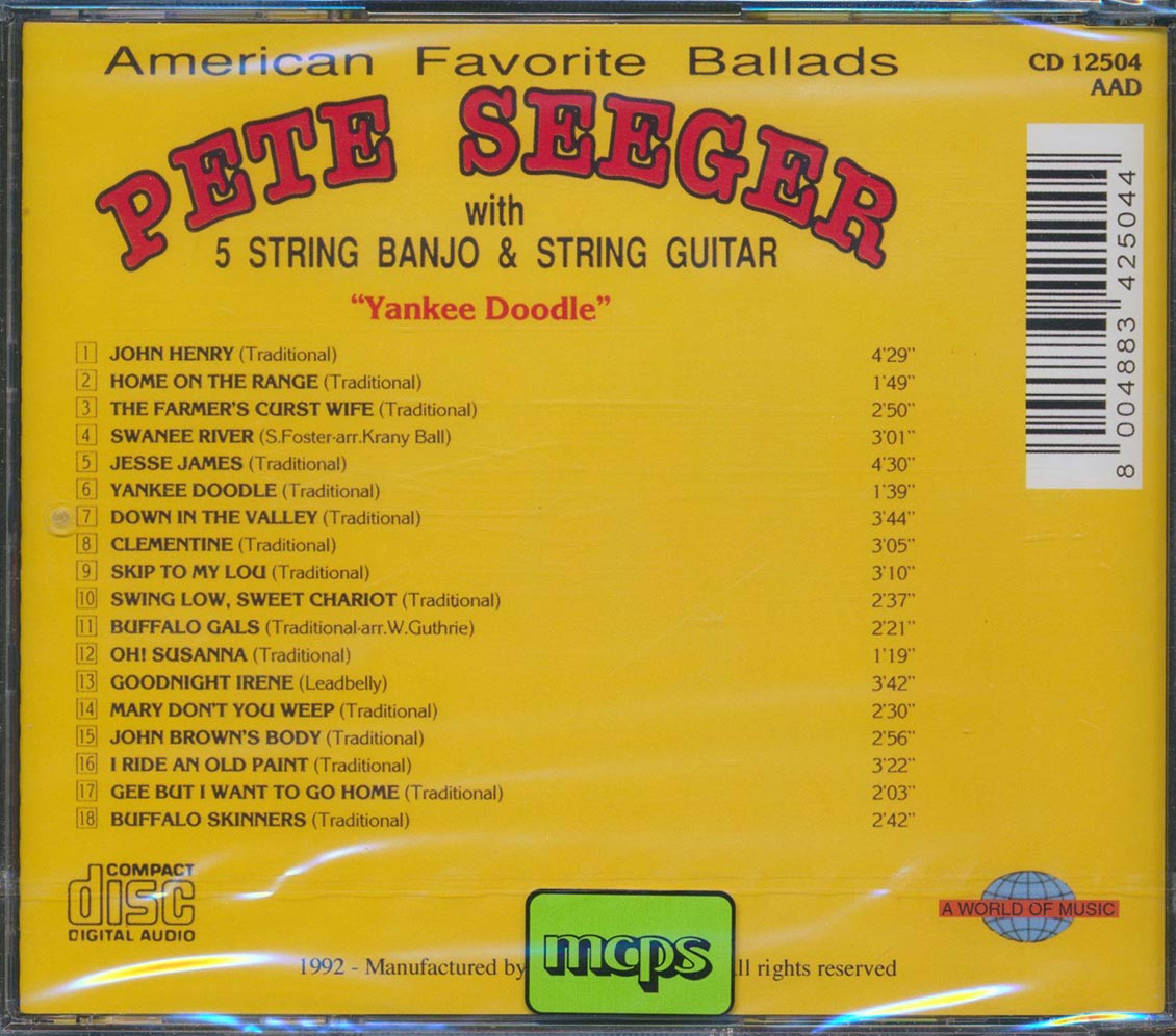 Pete Seeger - American Favorite Ballads: With 5 String Banjo And 12 String Guitar [New CD]