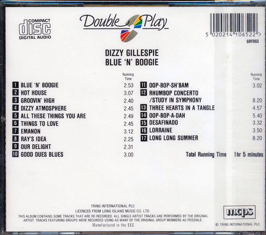 Dizzy Gillespie - Blue 'N' Boogie [New CD]
