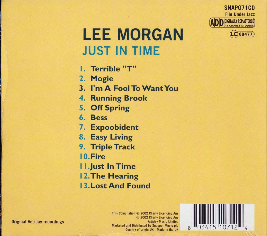 Lee Morgan - Just In Time [New CD]