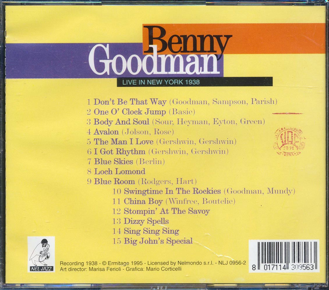 Benny Goodman - Live In New York 1938 [New CD]