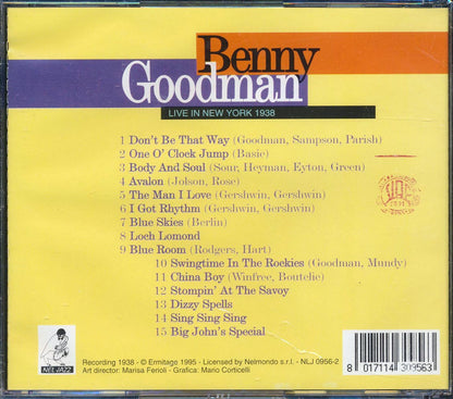 Benny Goodman - Live In New York 1938 [New CD]