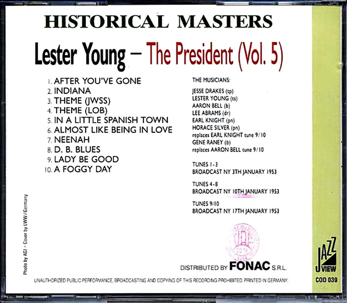 Lester Young - The President Volume 5 (numbered ltd.ed.) [New CD]