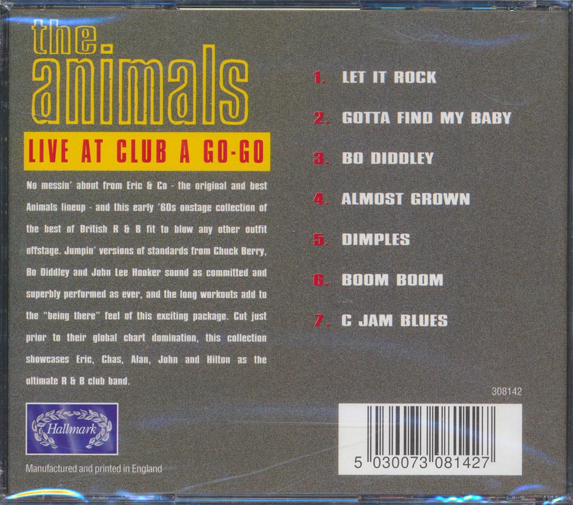 The Animals - Live At Club A Go Go [New CD]