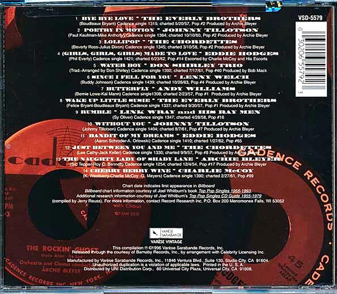 Link Wray, The Everly Brothers, Johnny Tillotson, The Chordettes, Etc. - The History Of Cadence Volume 2 [New CD]