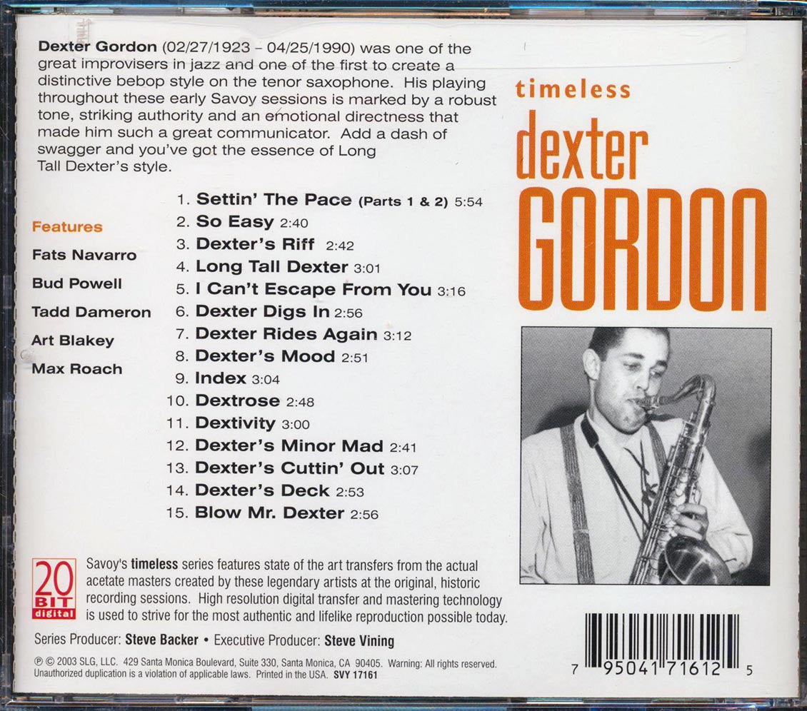 Dexter Gordon - Timeless Dexter Gordon [New CD]