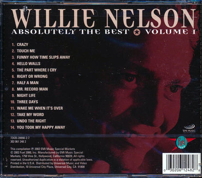 Willie Nelson - Absolutely The Best Volume 1 [New CD]