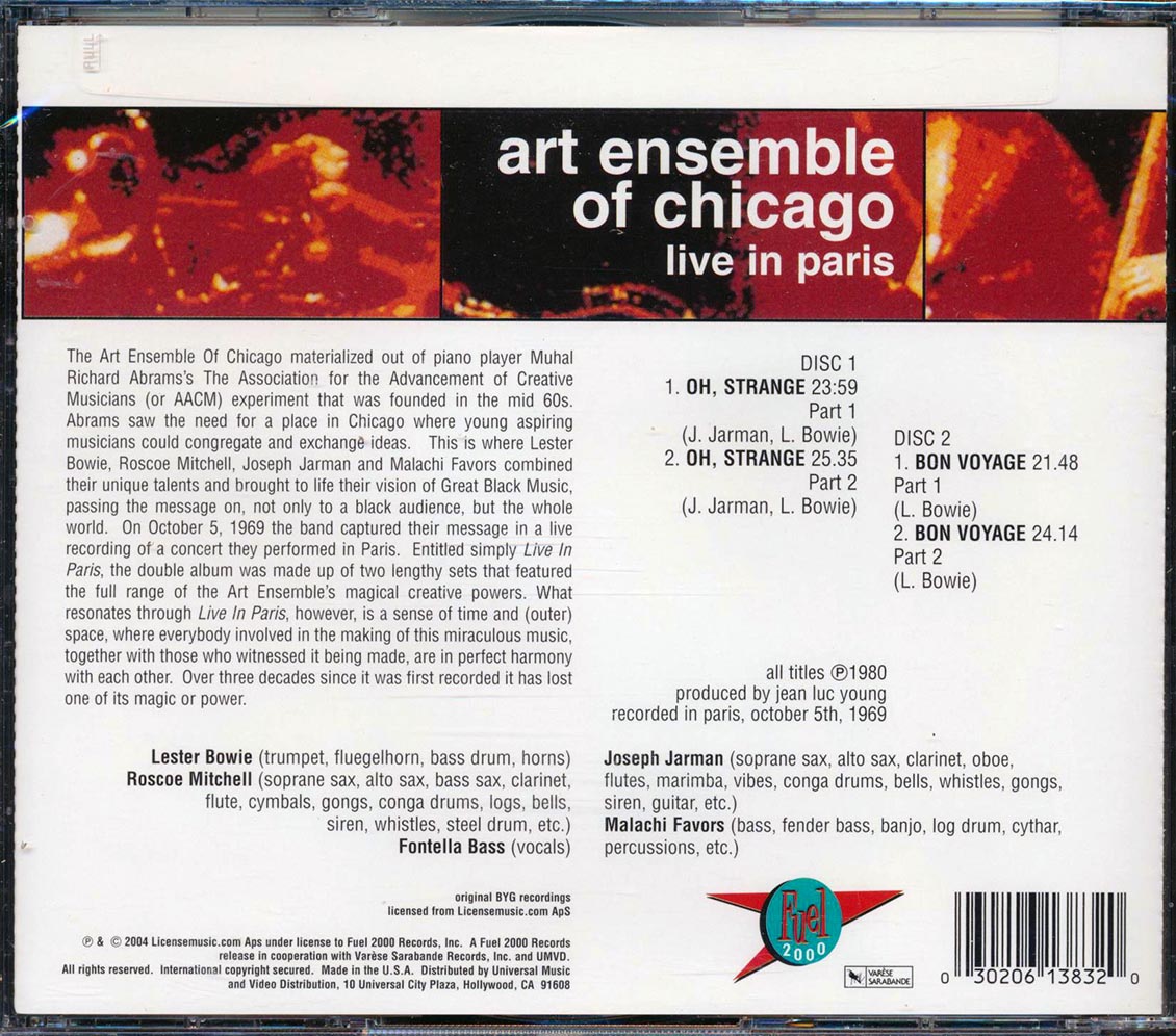 Art Ensemble Of Chicago - Live In Paris [New CD]