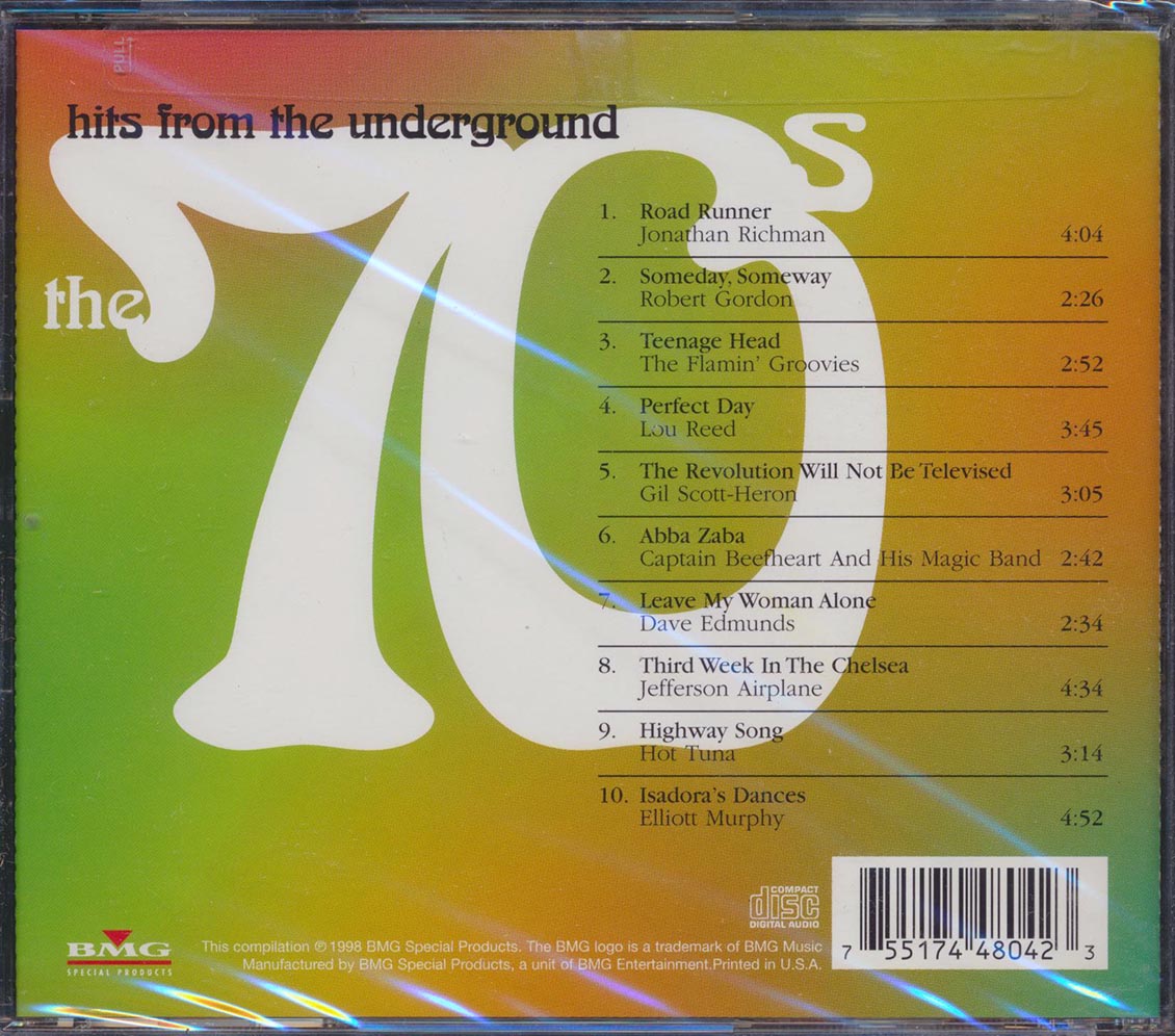 Jefferson Airplane, Lou Reed, Hot Tuna, Jonathan Richman, Etc. - Hits From The Underground: The 70's [New CD]