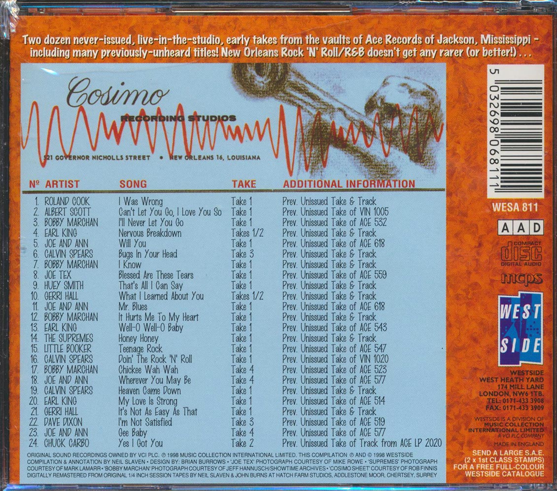 Earl King, Joe Tex, Huey Piano Smith, Etc. - The First Take Is The Deepest: Previously Unissued Alternate Versions From The Vaults Of Ace Records (24 tracks) [New CD]