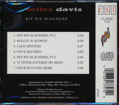Miles Davis - Bye Bye Blackbird [New CD]