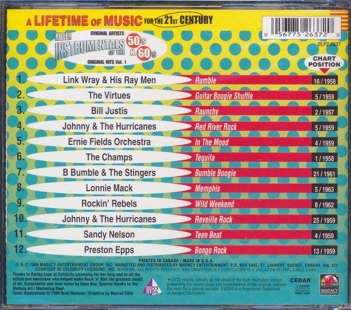 Various - Killer Instrumentals Of 50's & 60's Volume 1 [New CD]