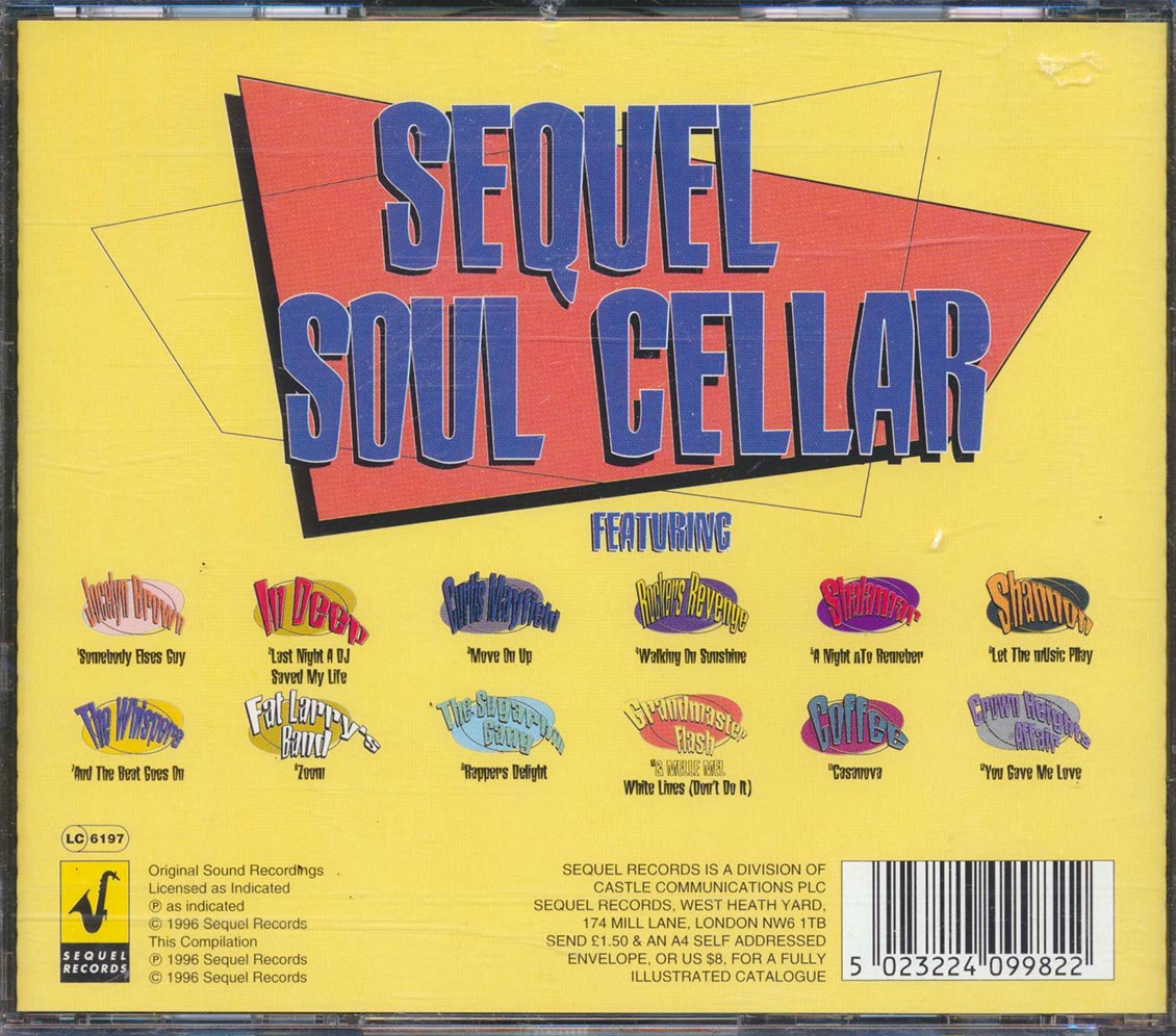 Grandmaster Flash, The Sugarhill Gang, Shalamar, The Whispers, Fat Larry's Band, Etc. - Sequel Soul Cellar [New CD]