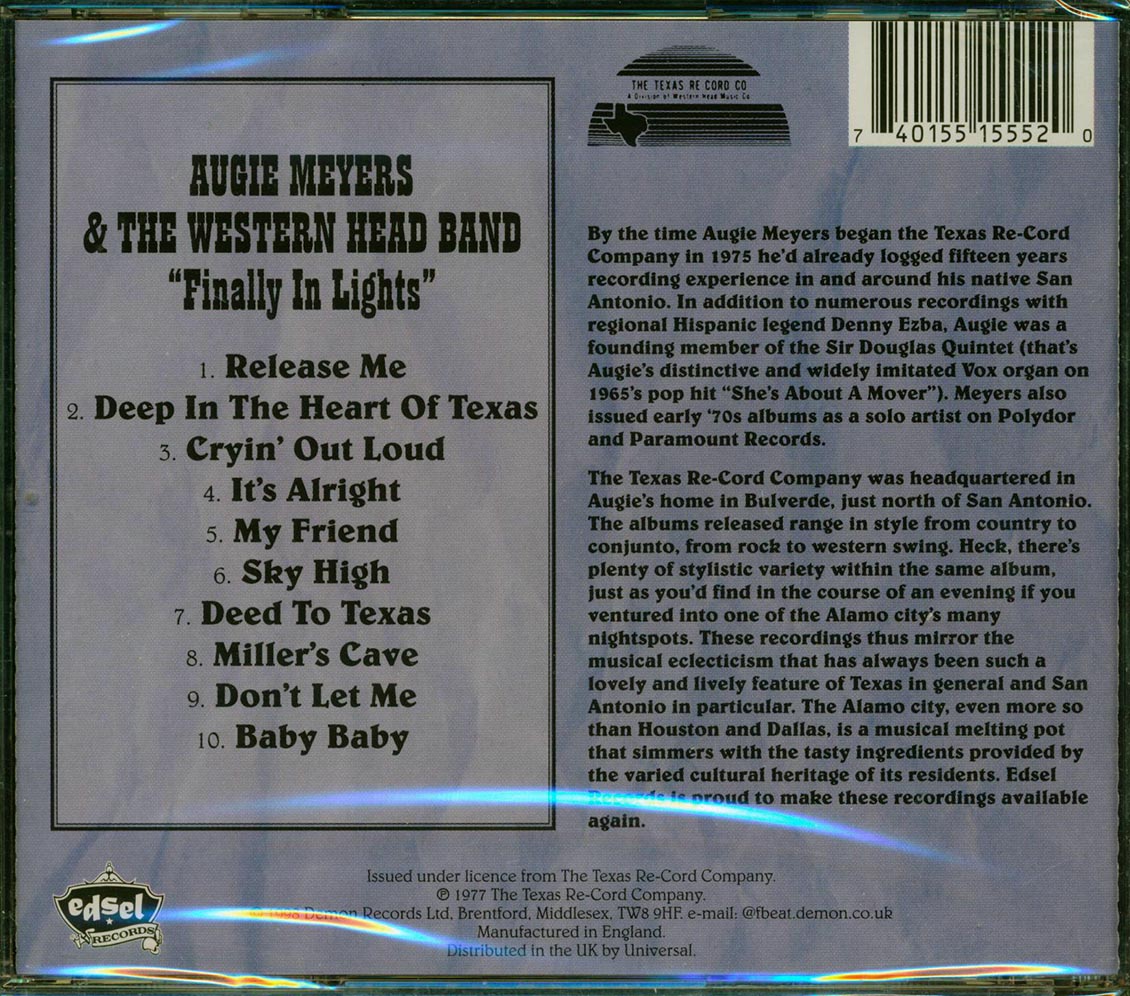 Augie Meyers & The Western Head Band - Finally In Lights [New CD]
