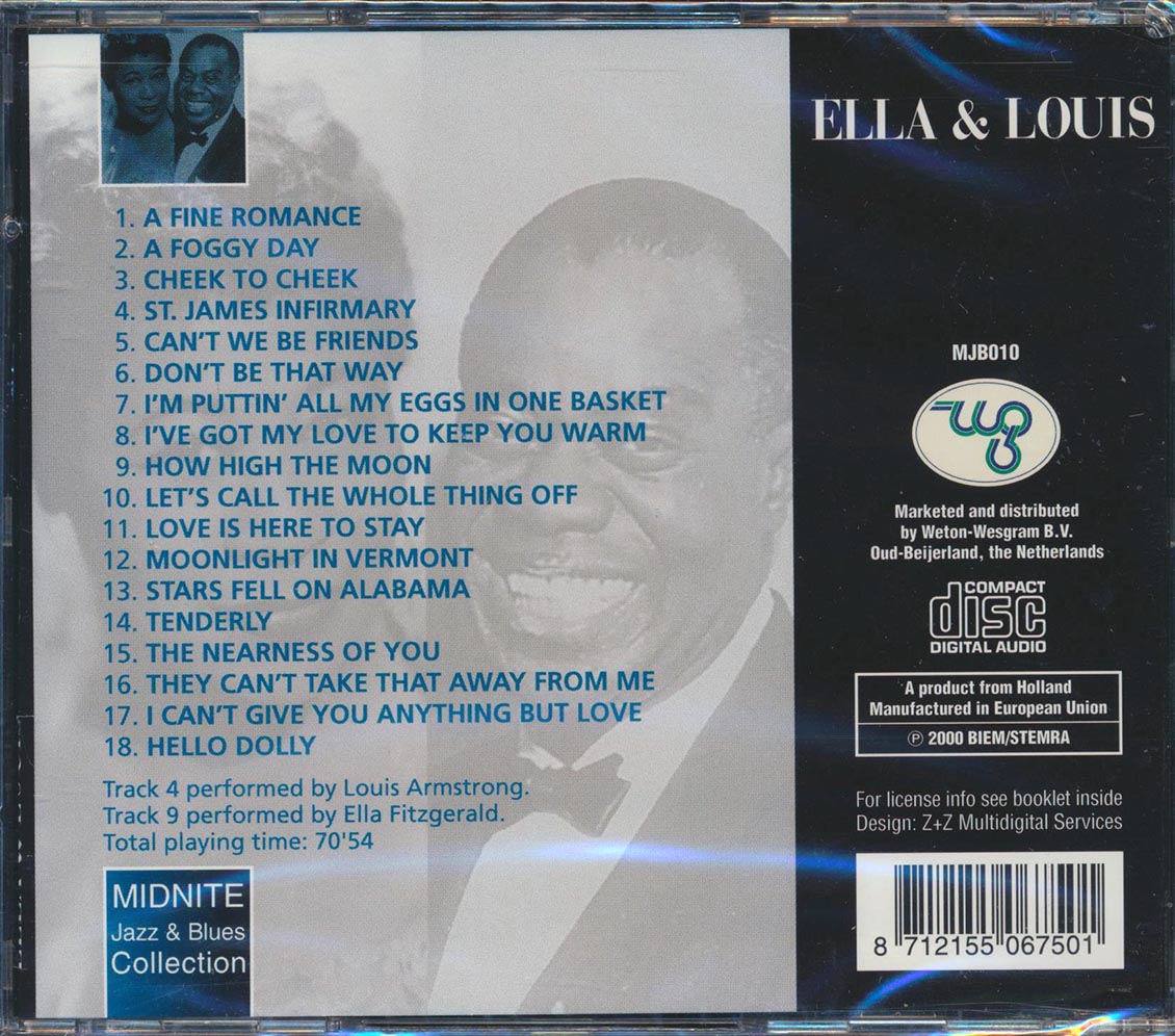 Ella Fitzgerald, Louis Armstrong - Ella & Louis [New CD]