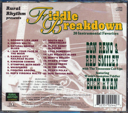 Don Reno, Red Smiley, Buck Ryan - Fiddle Breakdown (20 tracks) [New CD]