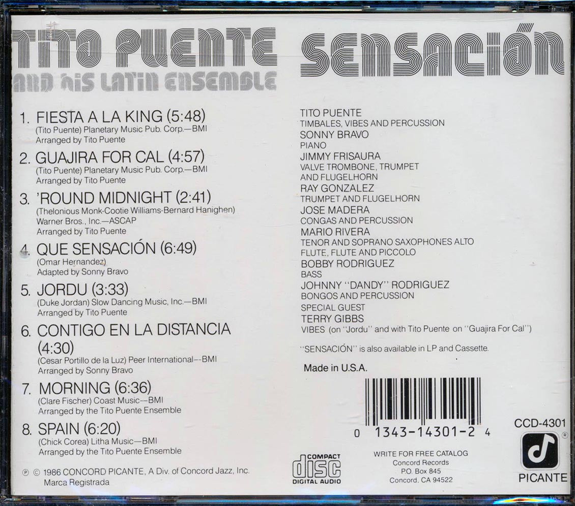 Tito Puente & His Latin Ensemble - Sensacion [New CD]
