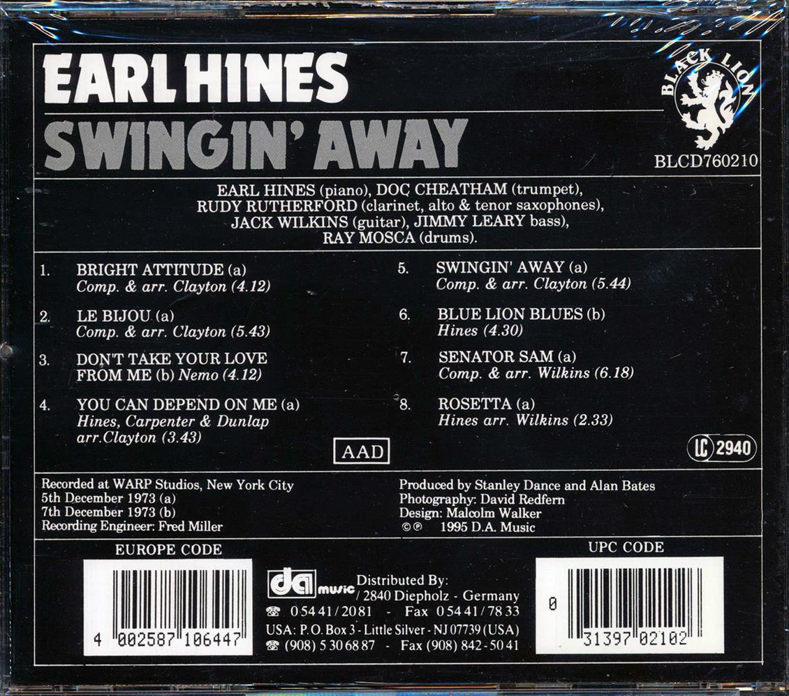 Earl Hines - Swingin' Away [New CD]