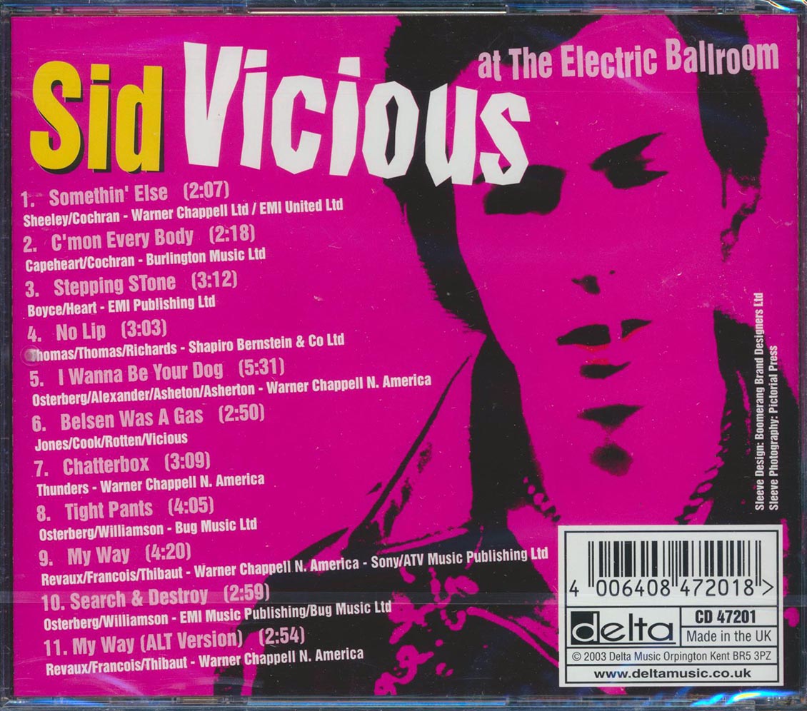 Sid Vicious - Sid Vicious At The Electric Ballroom [New CD]