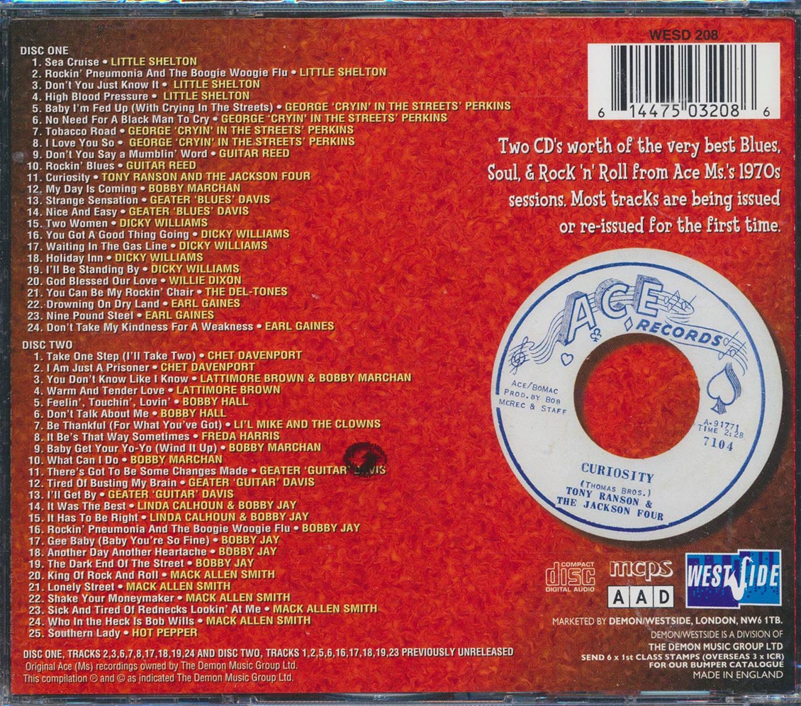 Little Shelton, Earl Gaines, Bobby Marchan, Lattimore Brown, Etc. - Curiosities: The Ace 70s Singles And Sessions (49 tracks) (2xCD) [New CD]