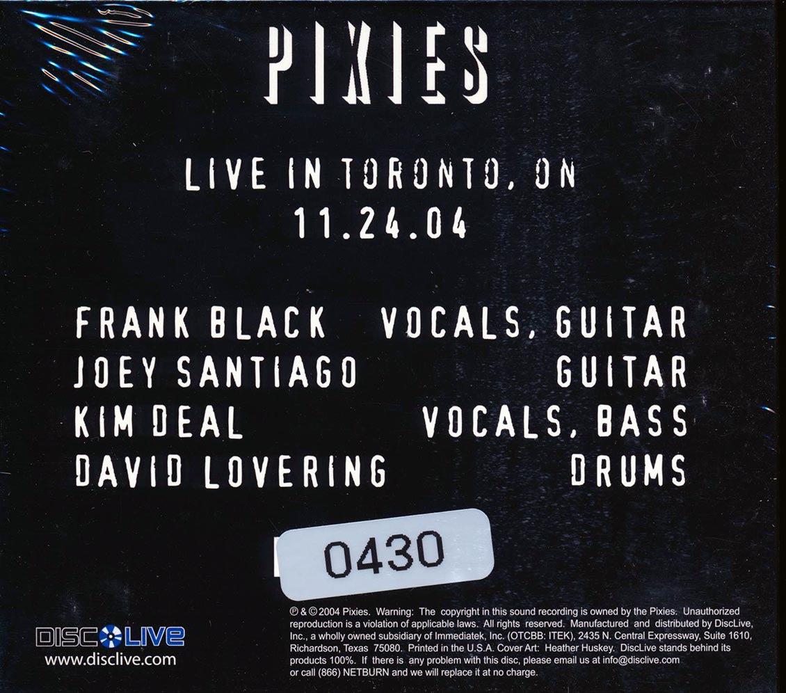 The Pixies - Live In Toronto, Ontario 11.24.04 (numbered ltd.ed.) (2xCD) [New CD]
