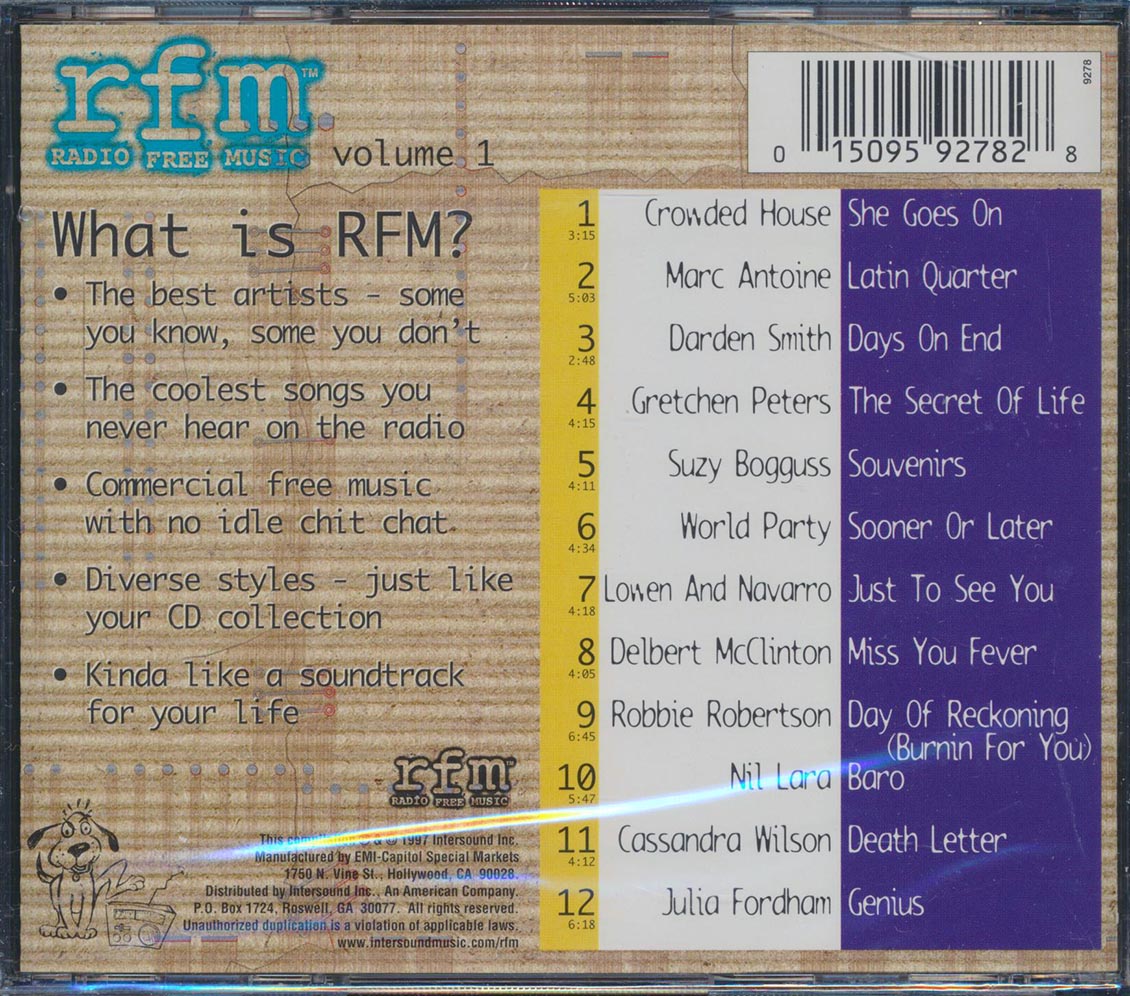 Crowded House, Marc Antoine, Darden Smith, Etc. - Radio Free Music Volume 1 [New CD]