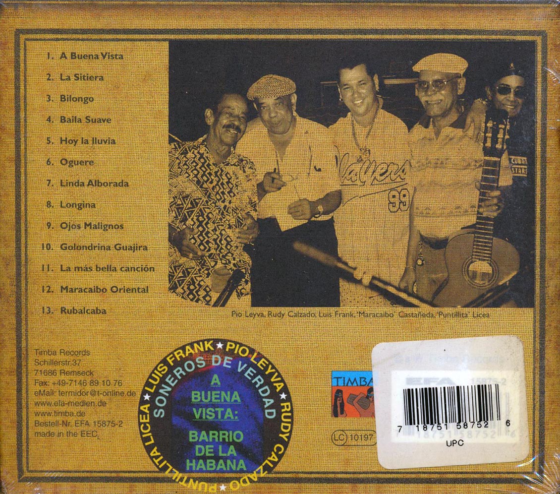 Soneros De Verdad - A Buena Vista: Barrio De La Habana (incl. large booklet) [New CD]