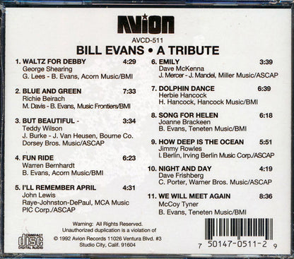 Jimmy Rowles, McCoy Tyner, Herbie Hancock, Etc. - Bill Evans: A Tribute [New CD]