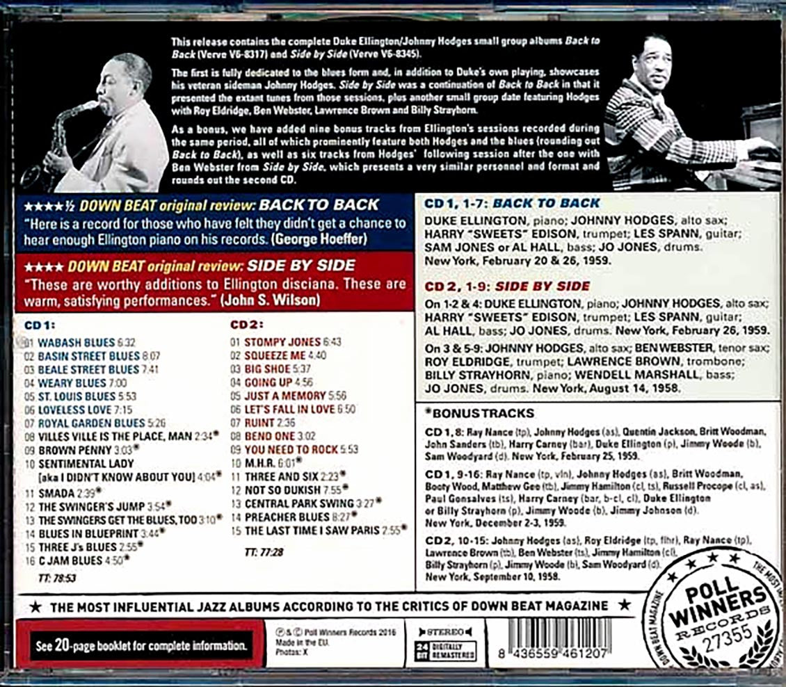 Duke Ellington, Johnny Hodges - Back To Back + Side To Side (2xCD) (incl. large booklet) (remastered) [New CD]