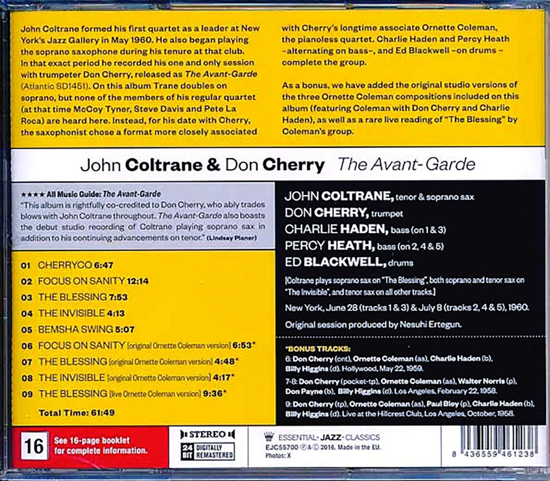 John Coltrane, Don Cherry - The Avant-Garde (incl. large booklet) (remastered) [New CD]