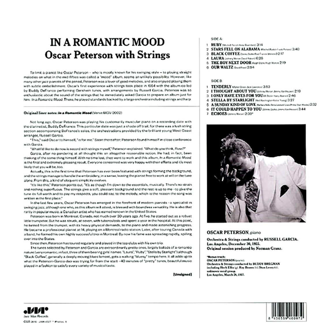 Oscar Peterson With Strings - In A Romantic Mood (+bonus track) (ltd. ed.) (180g) [New Vinyl Record LP]