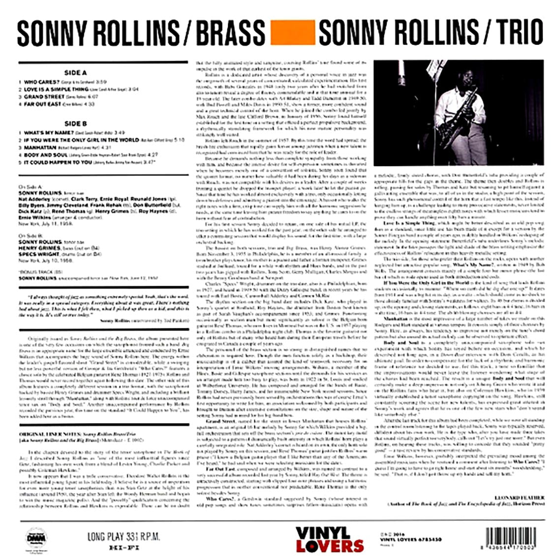 Sonny Rollins - Brass / Trio (+bonus track) (ltd. ed.) (180g) [New Vinyl Record LP]