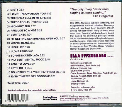 Ella Fitzgerald - Ella Fitzgerald Sings Ballads For Lovers [New CD]
