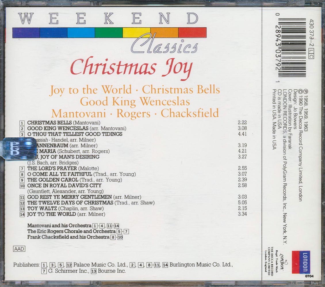 Mantovani & His Orchestra, Eric Rogers Chorale & Orchestra, Etc. - Christmas Joy [New CD]