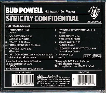 Bud Powell - Strictly Confidential [New CD]