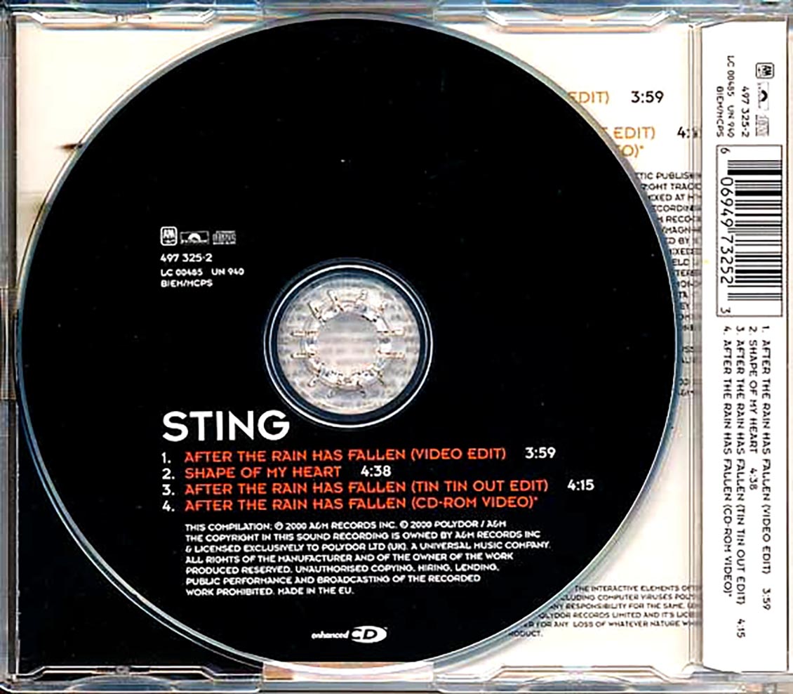 Sting - After The Rain Has Fallen (4 Track EP) [New CD]