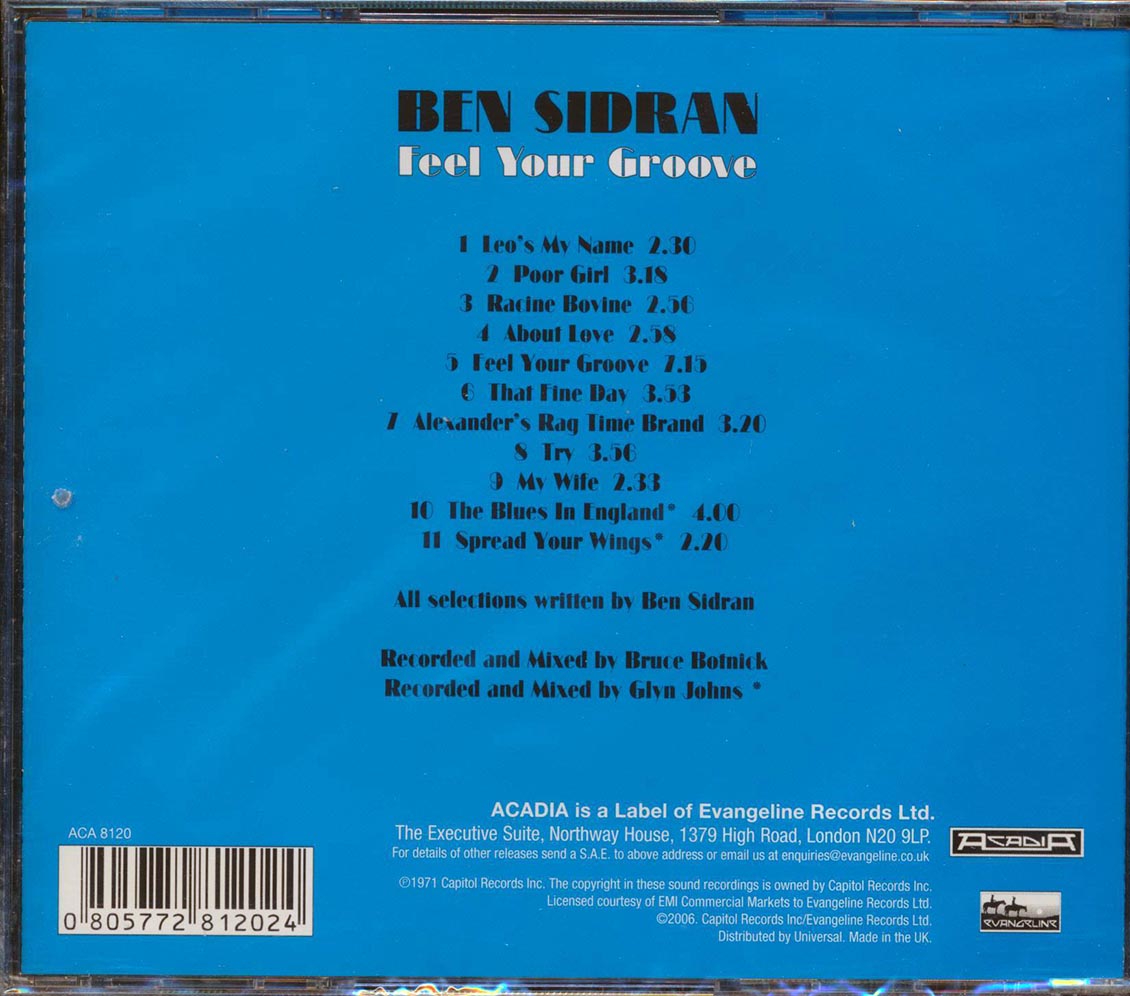 Ben Sidran - Feel Your Groove [New CD]