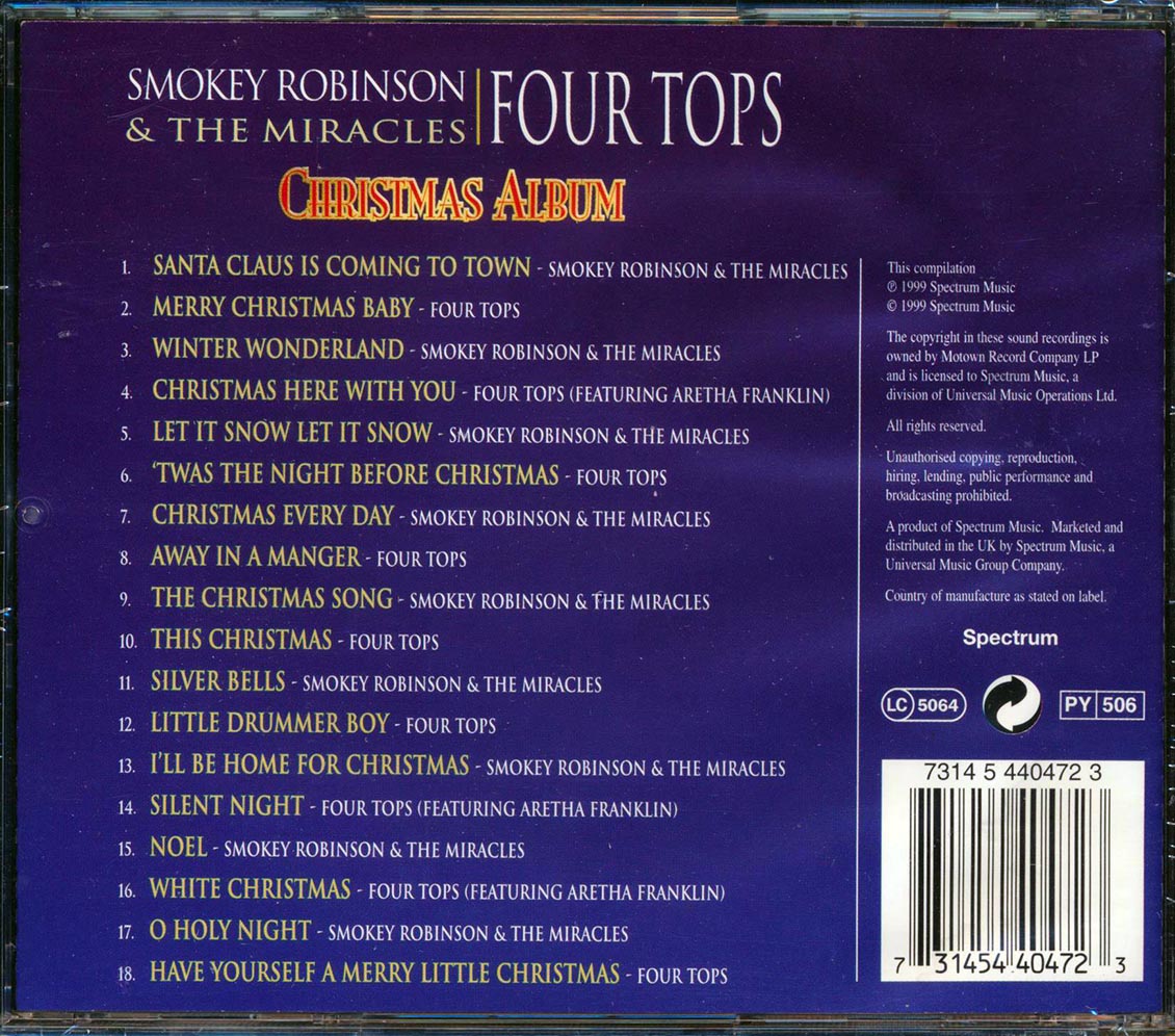 Smokey Robinson & The Miracles, Four Tops - Christmas Album (2 albums on 1 CD) [New CD]
