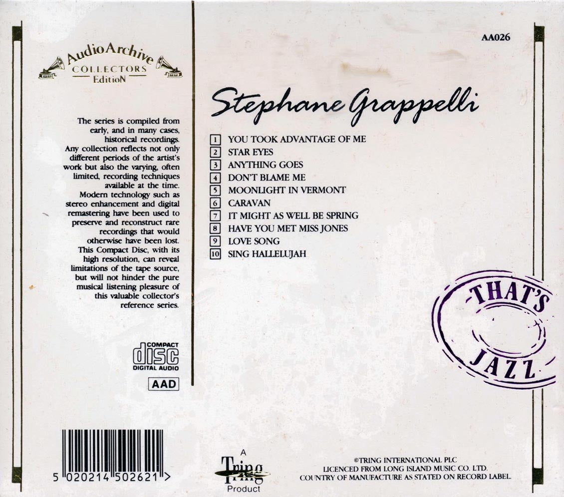 Stephane Grappelli - 10 Reflective Recordings [New CD]