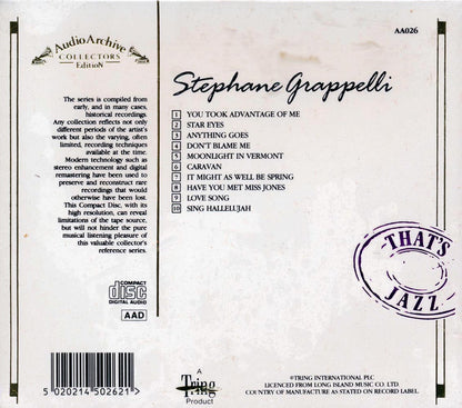 Stephane Grappelli - 10 Reflective Recordings [New CD]