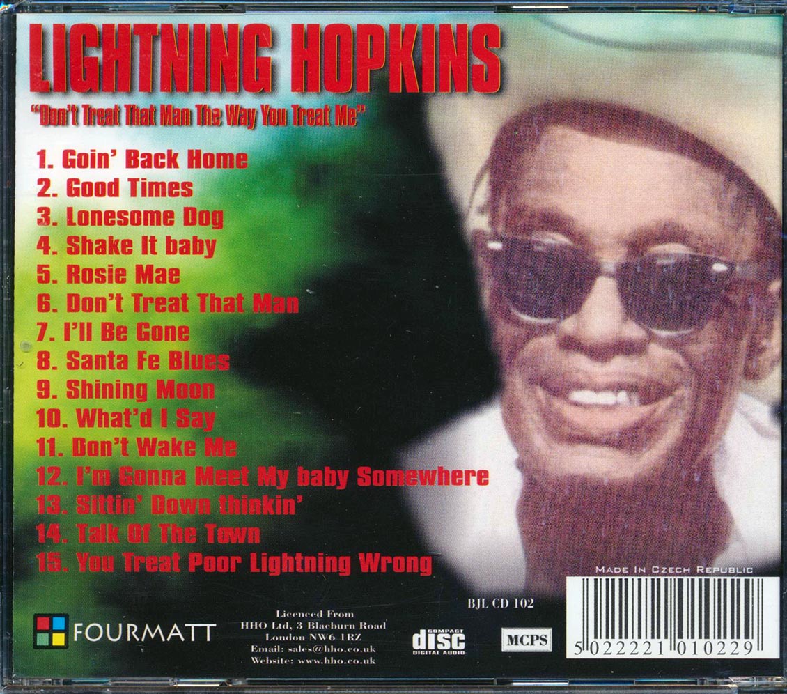 Lightnin' Hopkins - Don't Treat That Man The Way You Treat Me [New CD]